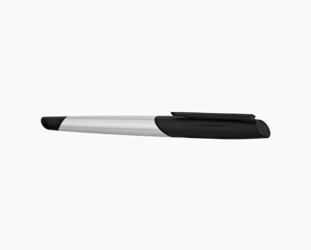fiber tall St Dupont Defi Millenium Brushed Chrome & Matte Black Trim Fountain Pen