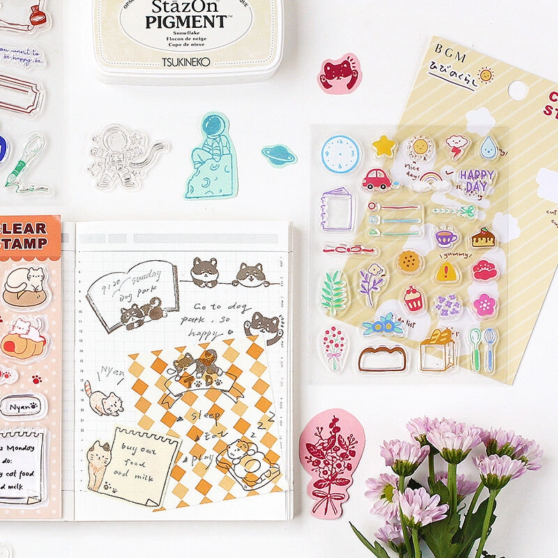 budget stackable Writing Papers & Envelope Bgm Clear Stamp Set