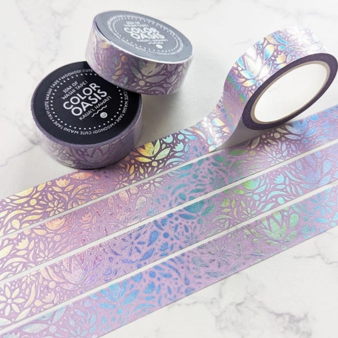 special Purple Aesthetic Floral Washi Tape