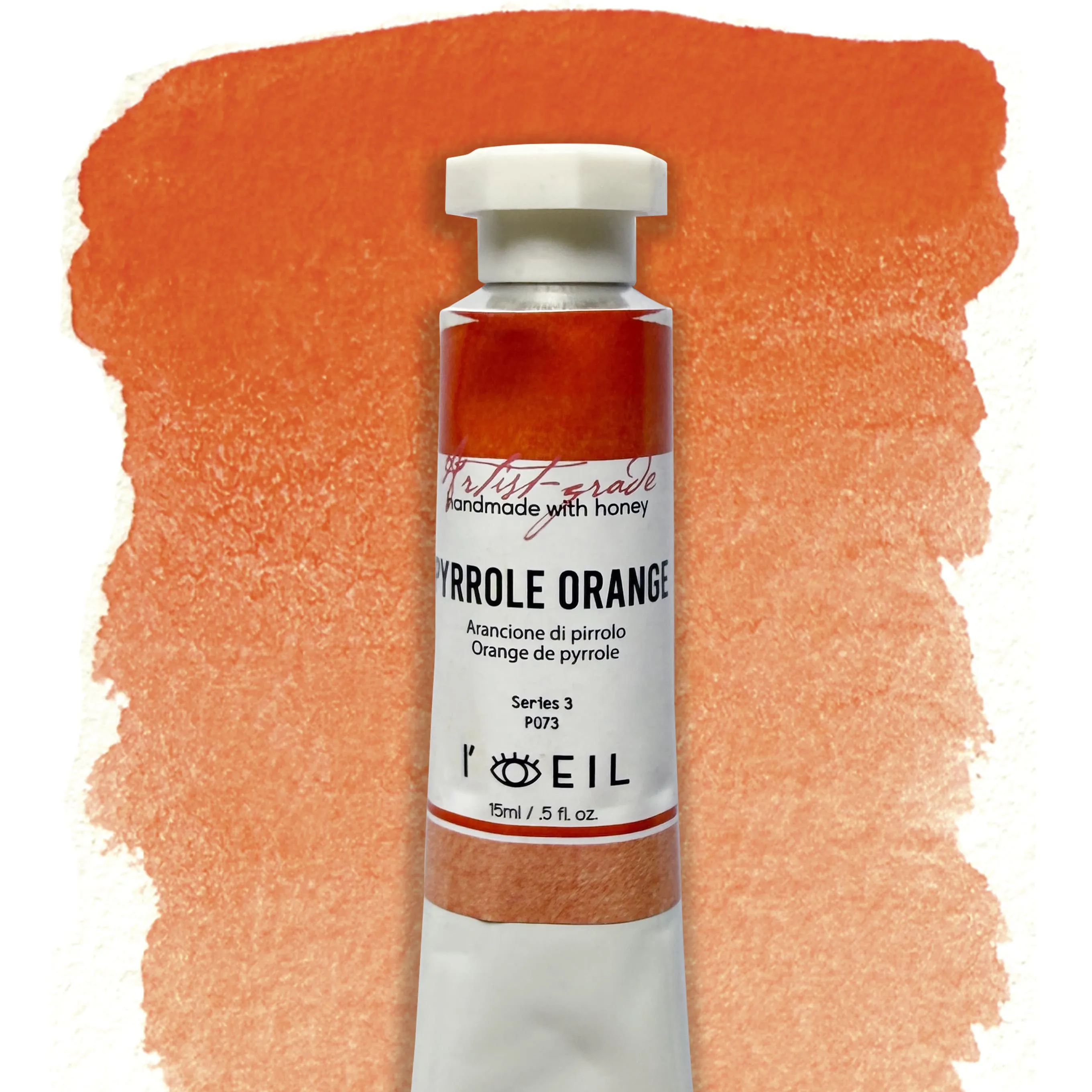 versatile resin Pyrrole Orange Po73 - Artist Grade Handmade Honey Based Watercolor Tube 15Ml