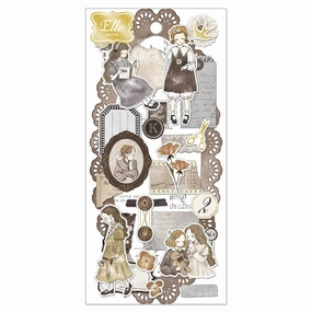 adjustable Q-Lia Ella Noire Brown Sticker Sheet