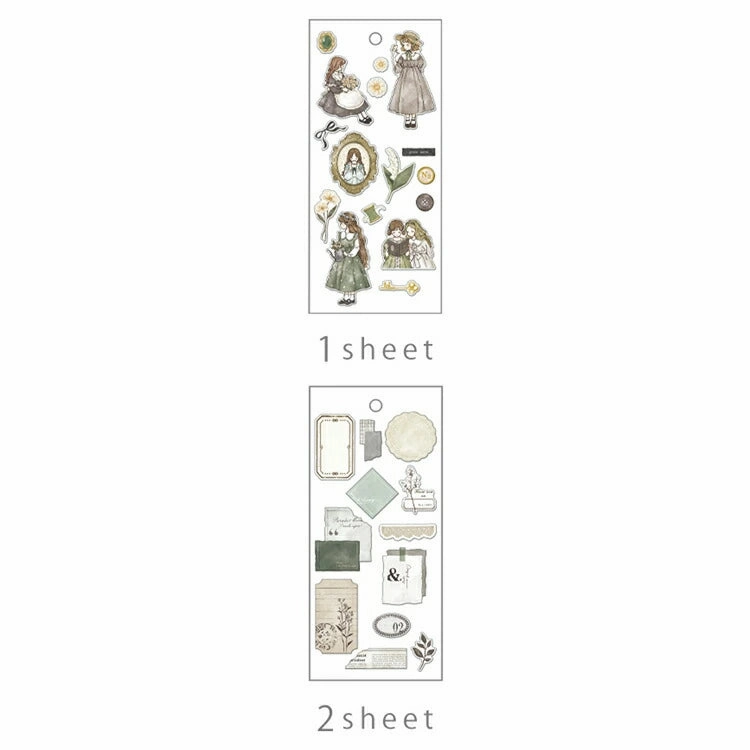 economical metallic Q-Lia Ella Noire Green Sticker Sheet