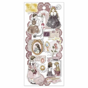 magnetic earthy Q-Lia Ella Noire Pink Sticker Sheet