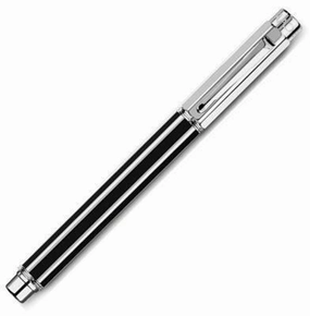 valuable Caran D'Ache Varius China Lacquer Black And Silver Rollerball Pen