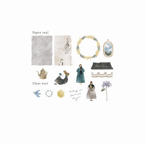 washable glass Mignon Feuille Sticker Flakes - My Room