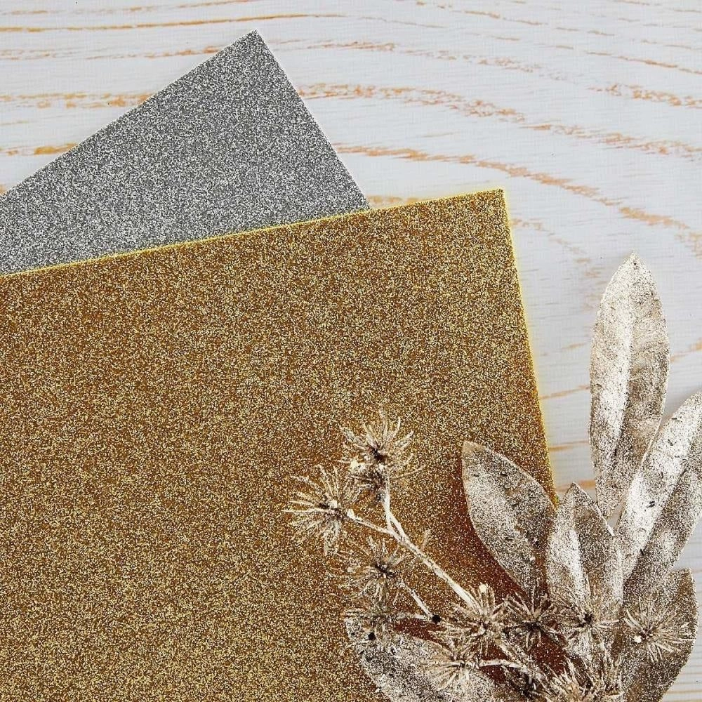 vegan cotton Spellbinders Gold & Silver Glitter Foam Sheets 8.5"X11" 10/Pkg