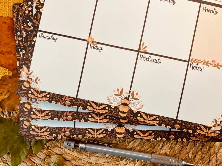 Queen Bee A5 Weekly Planner Notepad exclusive
