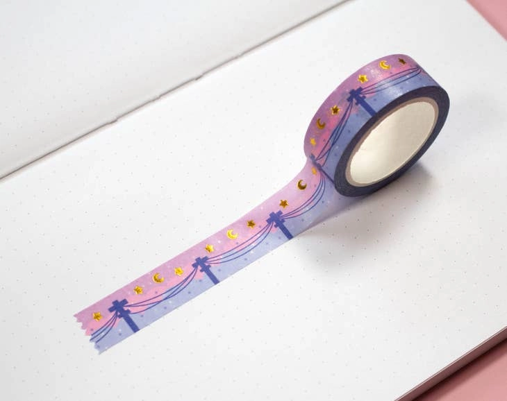 exclusive compact Powerlines Gold Foil Washi Tape