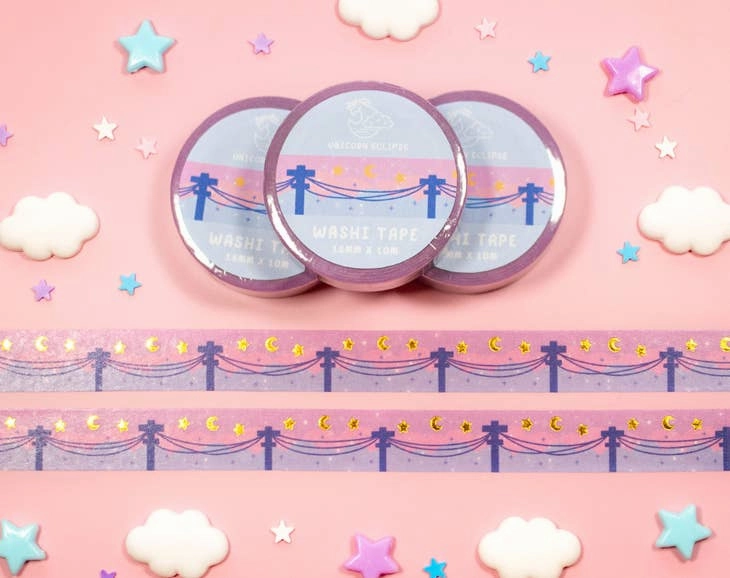 essential slim Powerlines Gold Foil Washi Tape