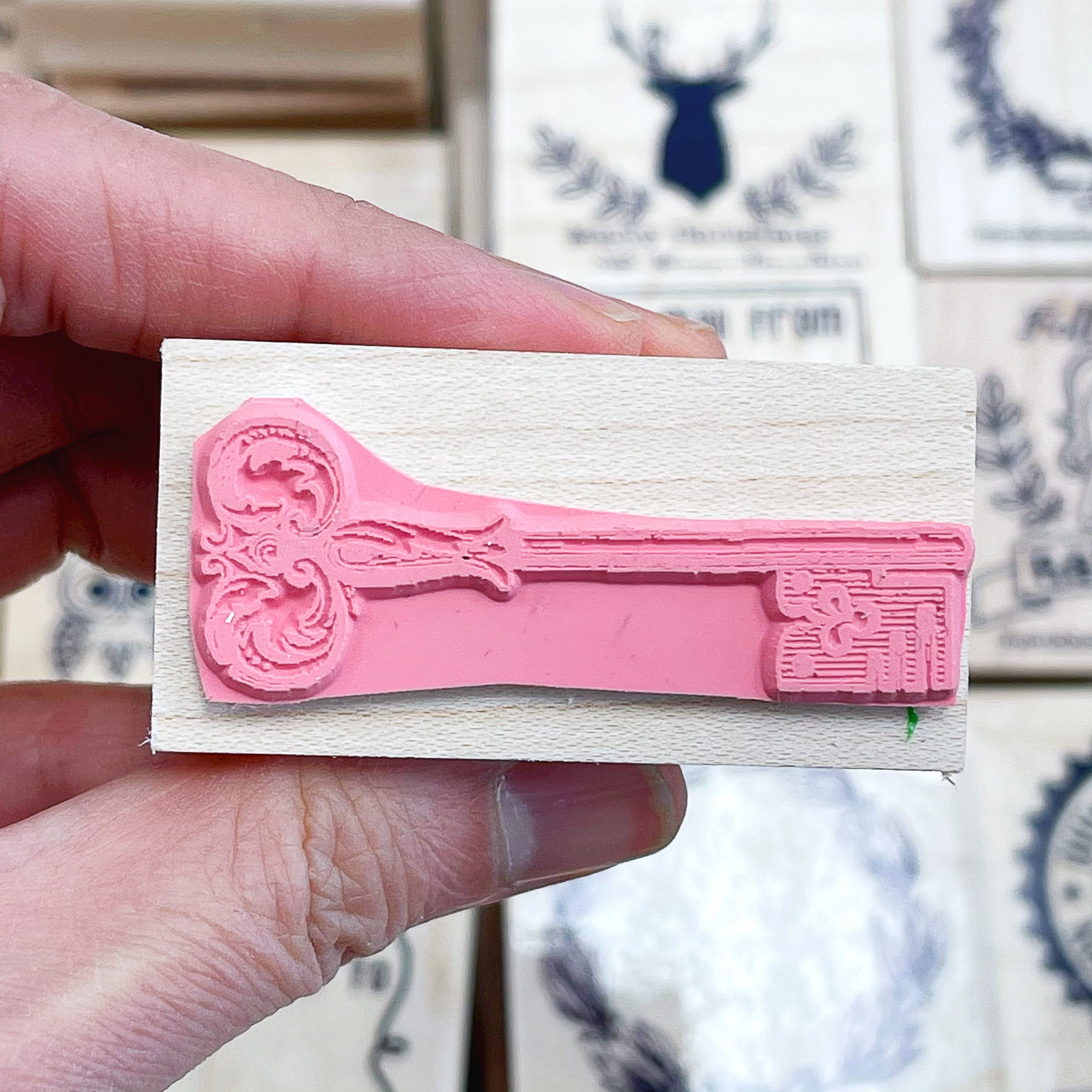 Vintage Key Rubber Stamp elegant