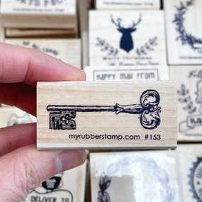 soft latest Vintage Key Rubber Stamp