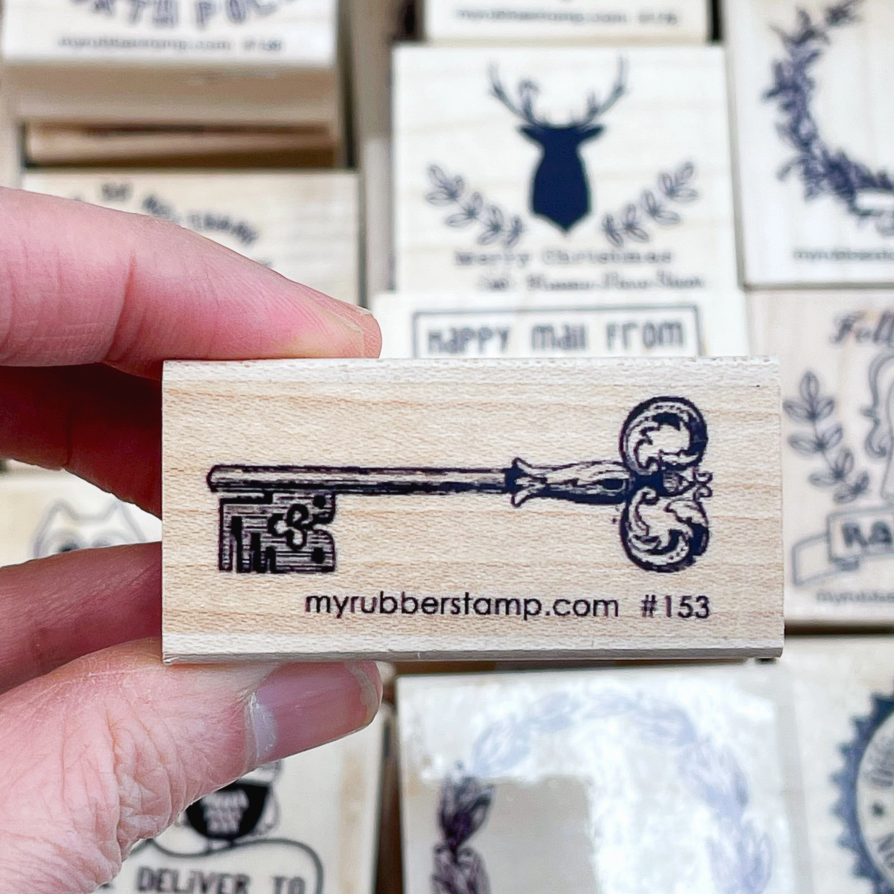 soft latest Vintage Key Rubber Stamp