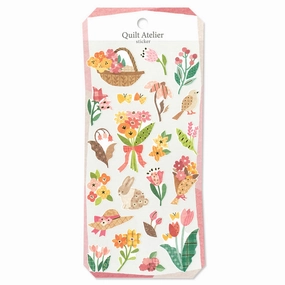 Quilt Atelier Sticker Sheet - Afternoon Flower Garden metal