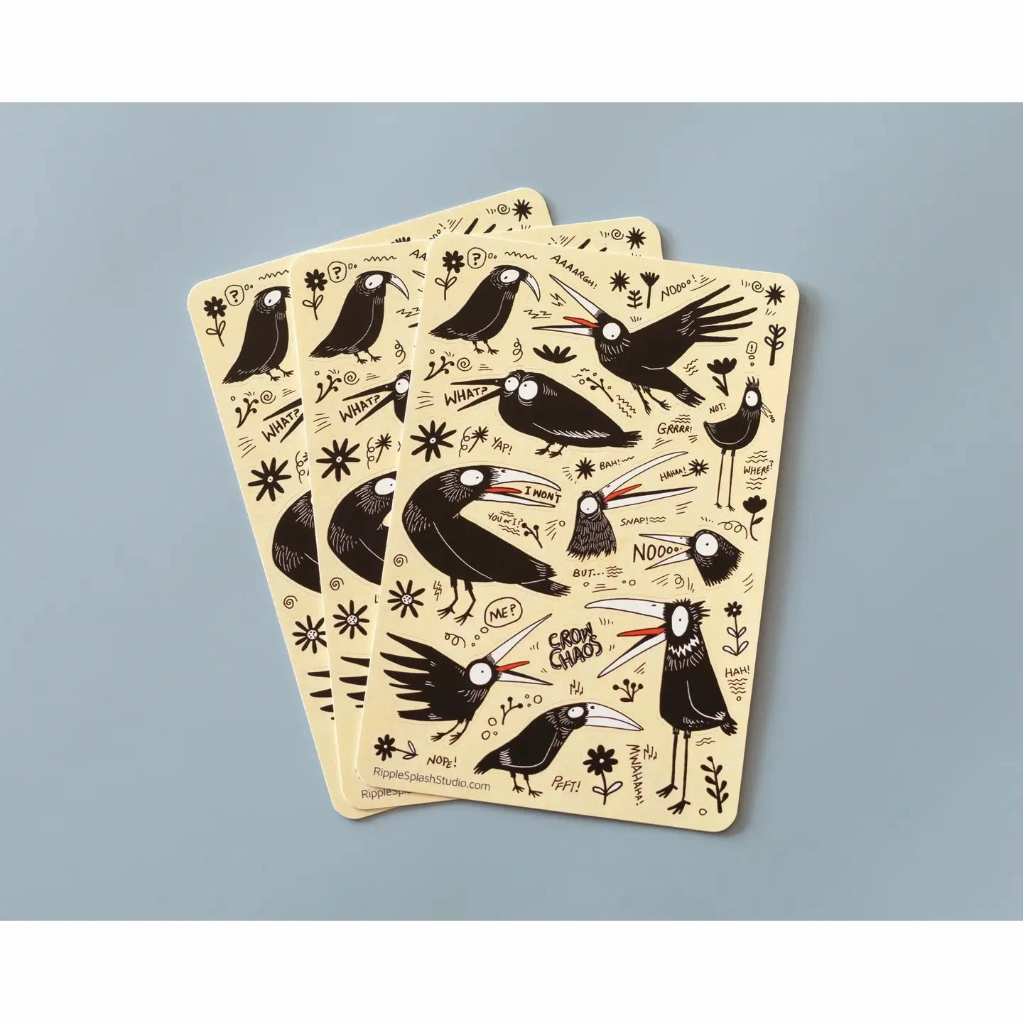 new Quirky Crows Vinyl Sticker Sheet