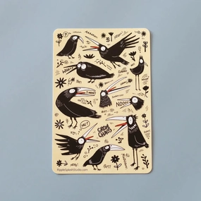sturdy Quirky Crows Vinyl Sticker Sheet