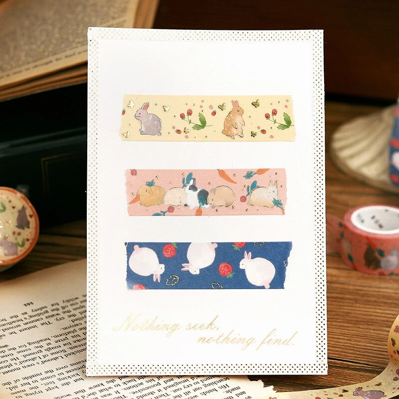 ceramic earthy Rabbit Country Strawberry Washi Tape