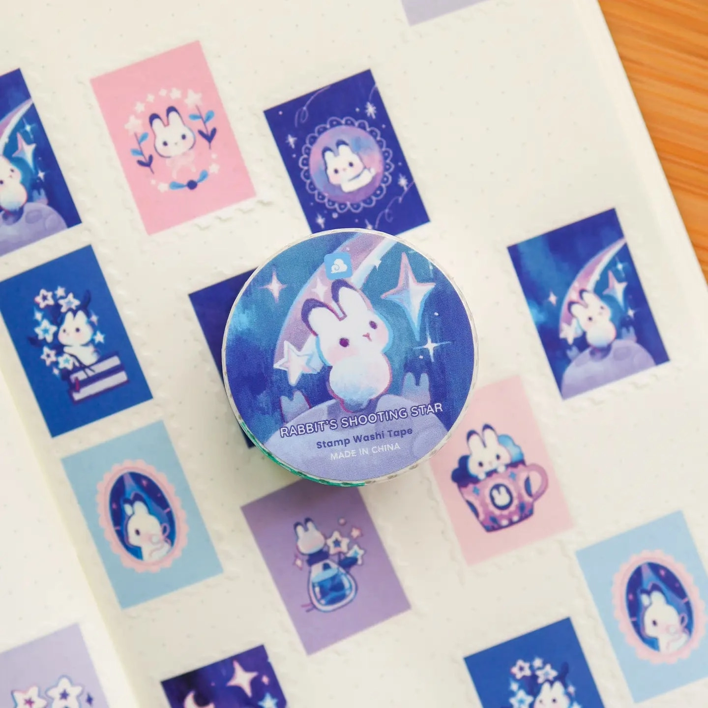 giant colorful Rabbit'S Shooting Star Stamp Washi Tape