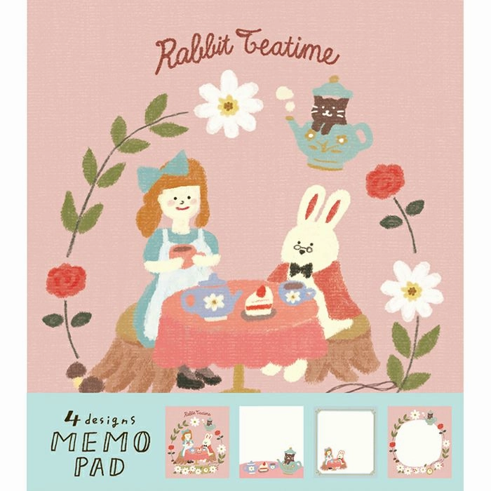 Rabbit Tea Party Memo Pad exclusive limited