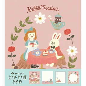 Rabbit Tea Party Memo Pad exclusive limited