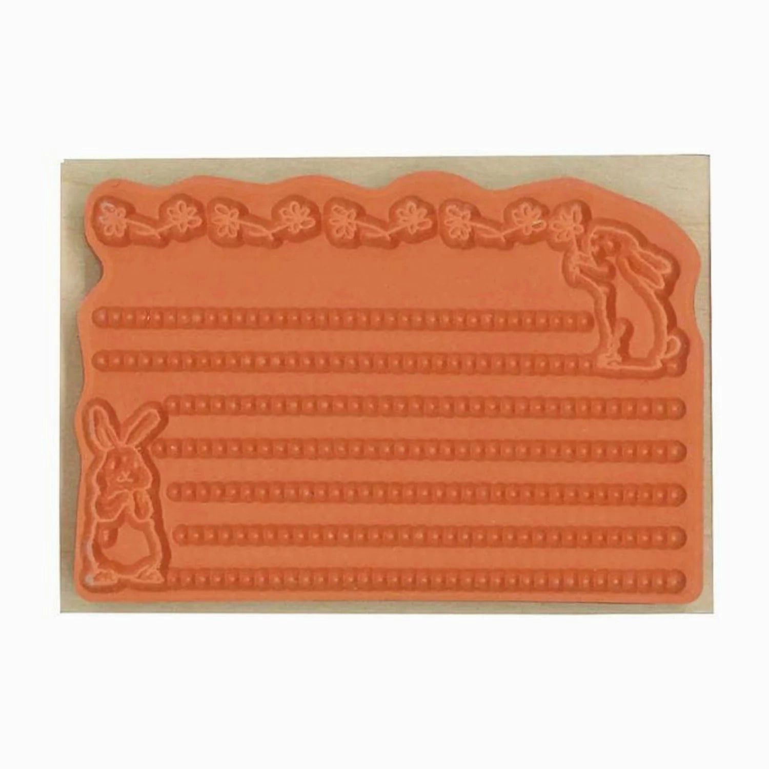 Rabbits And Ruled Lines Rubber Stamp small organic