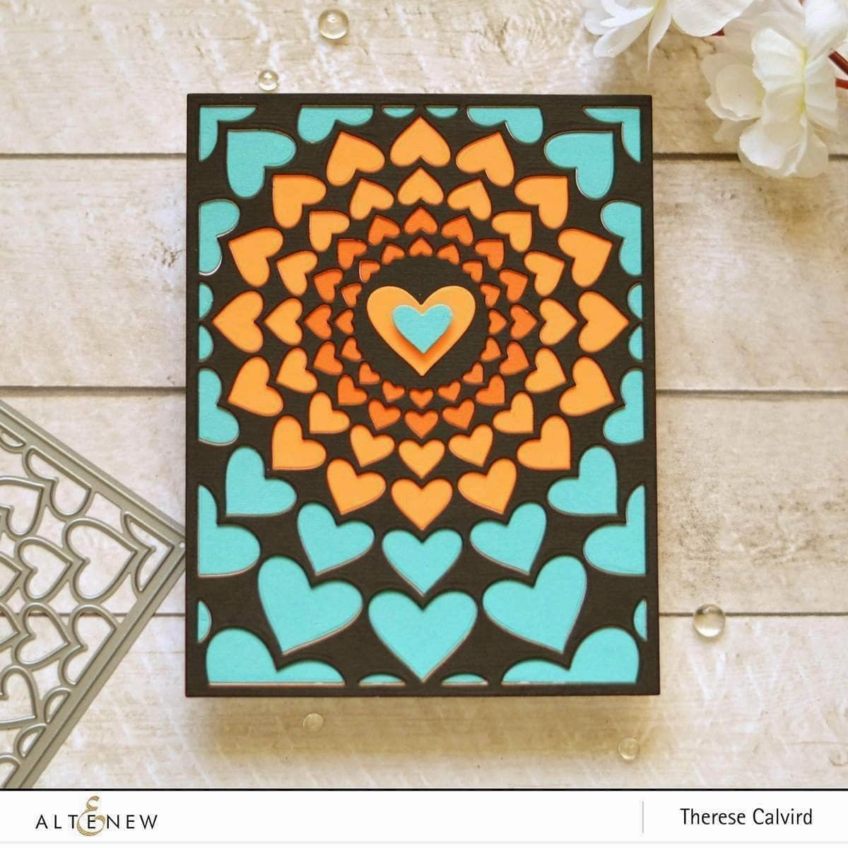 Radial Hearts Cover Die loose short