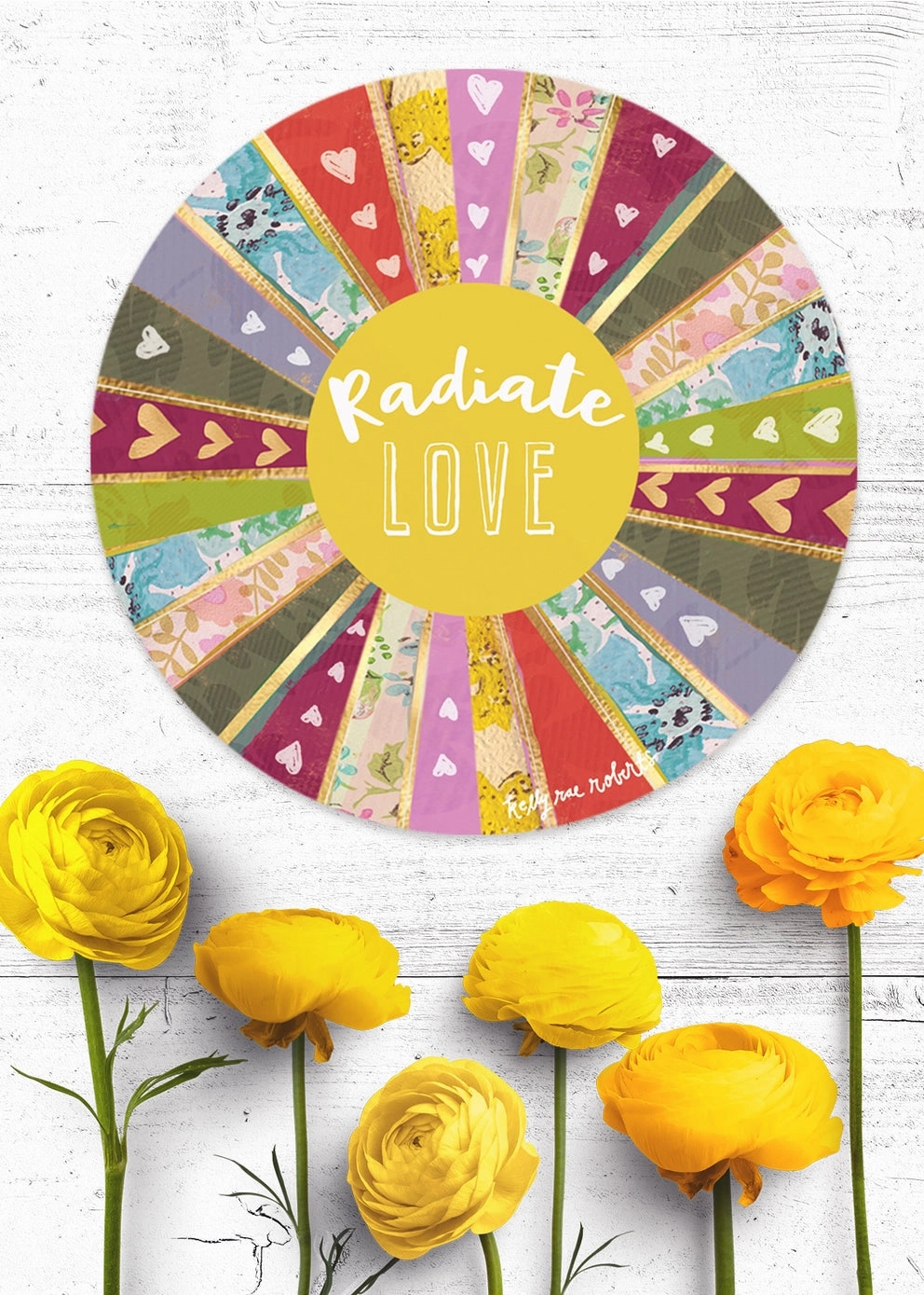 Radiate Love Vinyl Sticker wide