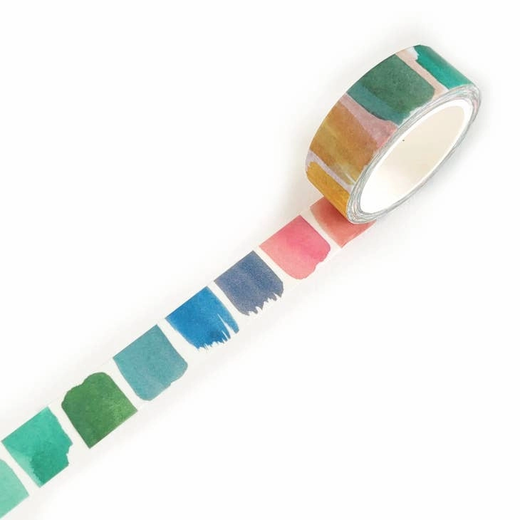 wide lasting Rainbow Brushstrokes Washi Tape