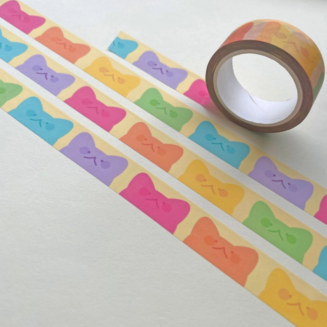 refillable short Rainbow Cat Washi Tape