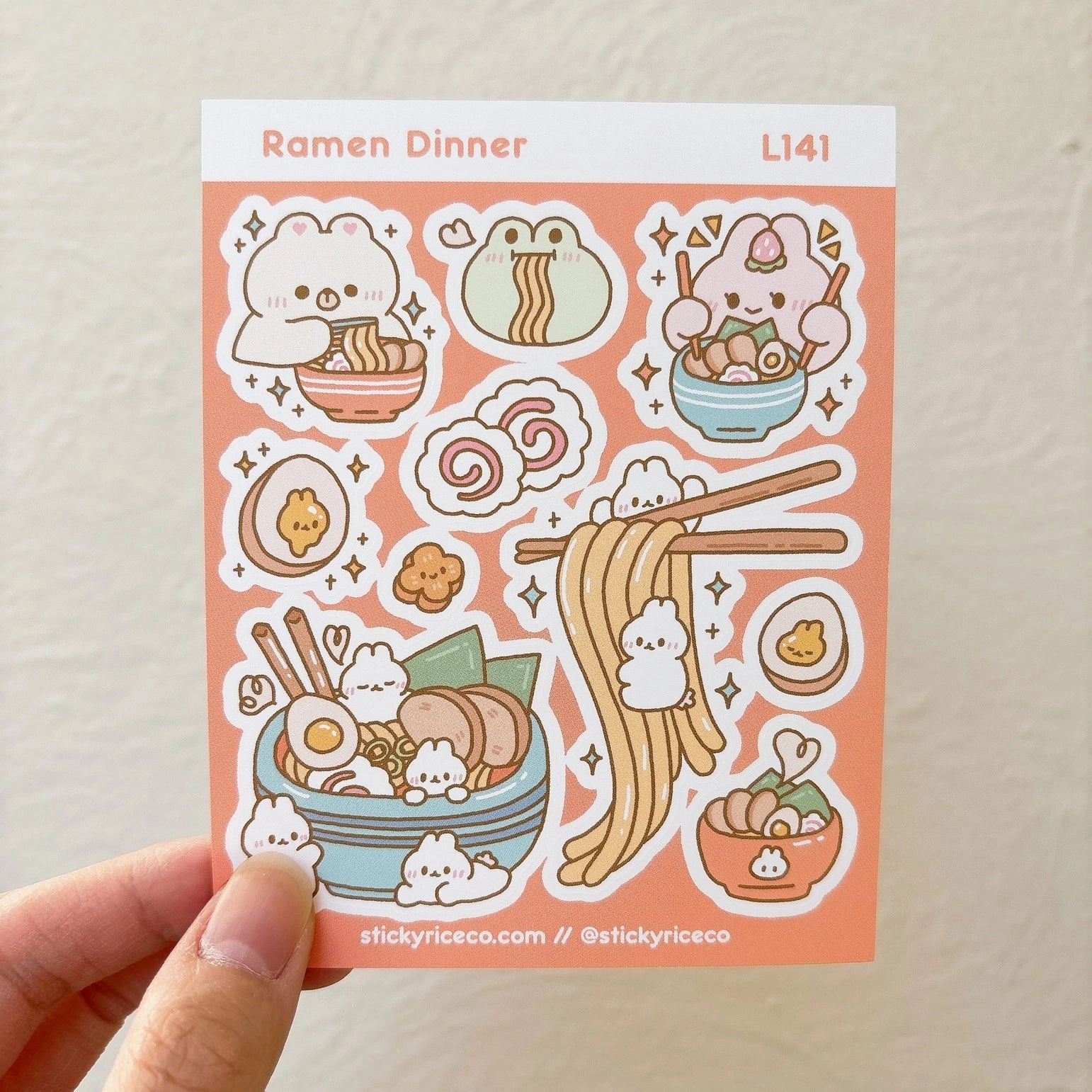 biodegradable quickdry Ramen Dinner Sticker Sheet