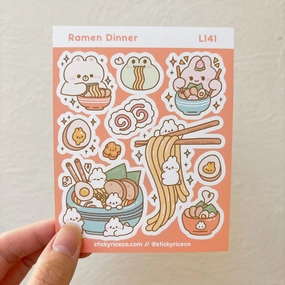 biodegradable quickdry Ramen Dinner Sticker Sheet