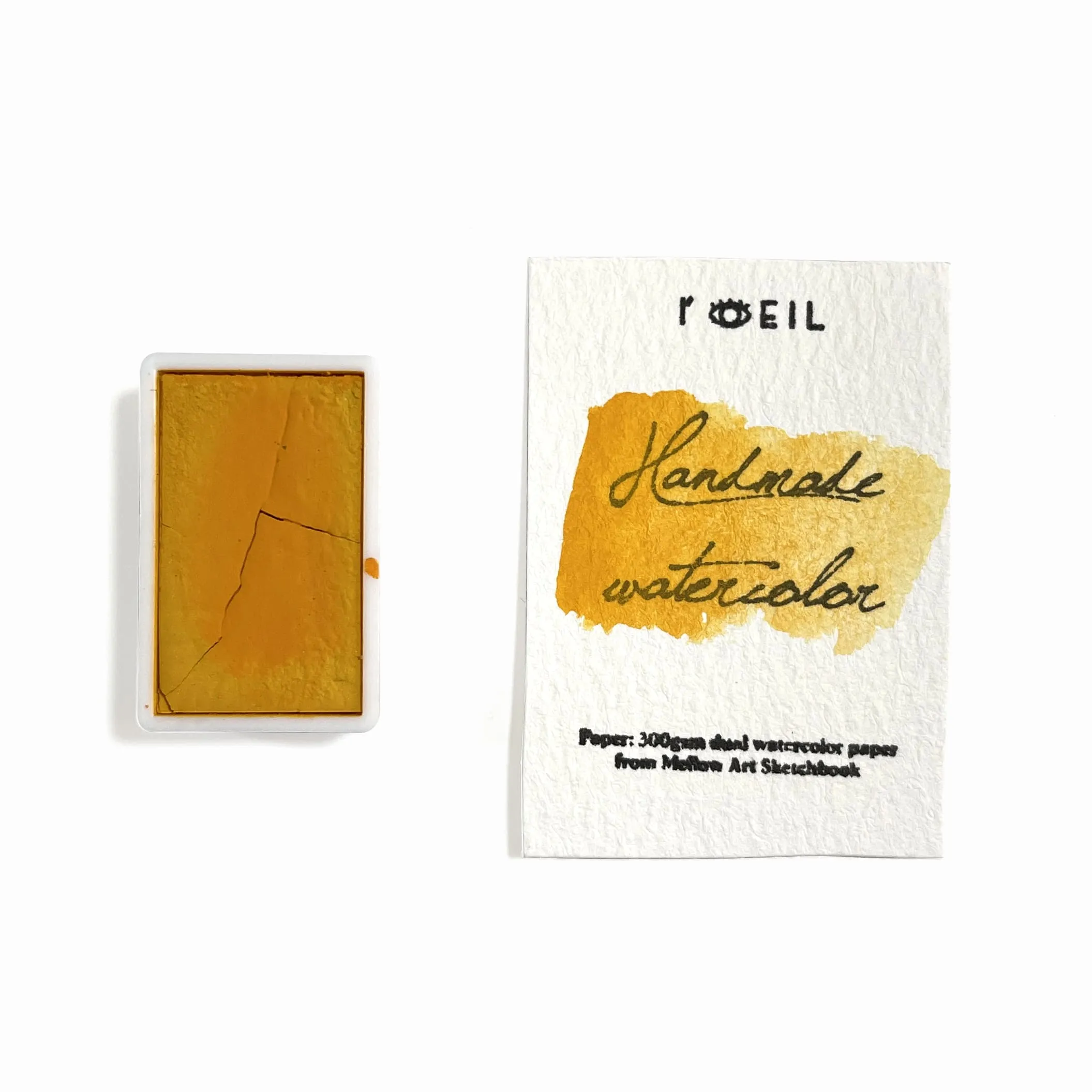 soft bamboo Realgar Py39 (Mineral) - Artist Grade Handmade Honey Based Watercolor Paint Full Pan 3.2Ml
