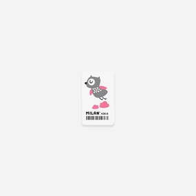 Rectangular Rubber Eraser 436 // Owl minimalist thin