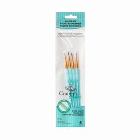 recycled special 4-Pack Black Taklon Round Paintbrushes