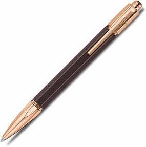 antislip Caran D'Ache Varius Rose Gold Plated Ebony Ballpoint Pen
