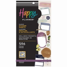 Happy Planner Classic Sticker Value Pack - Wellness Prompt paper