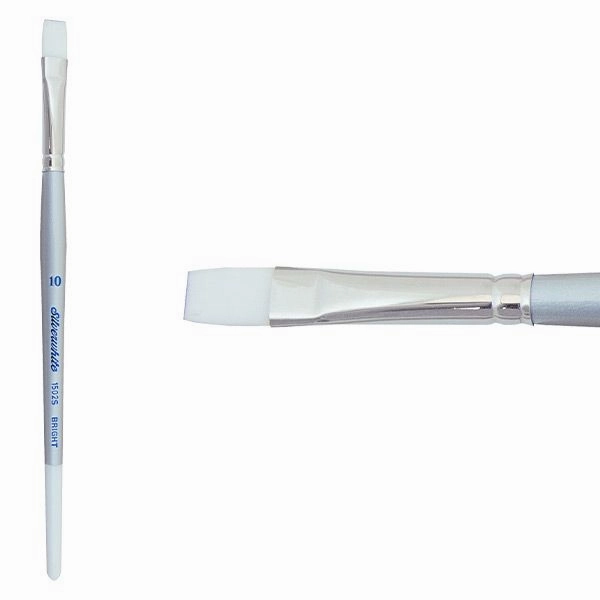 classic Silverwhite? Short Handle Foundation Watercolor Bright Brush Size 10