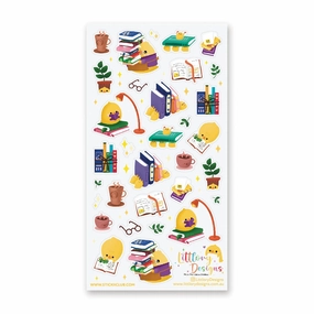 Stickii Bookworm Chickie Sticker Sheet resin