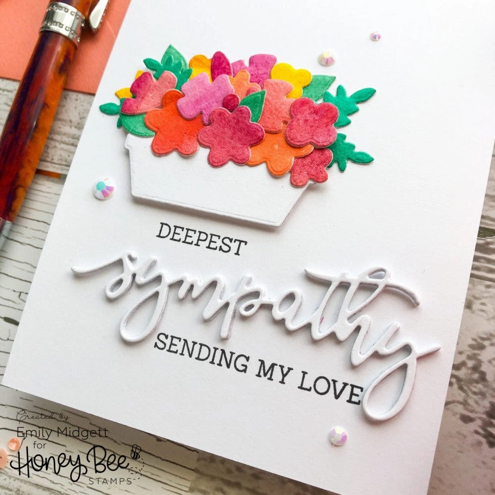 With Sympathy - 4X8 Stamp Set muted