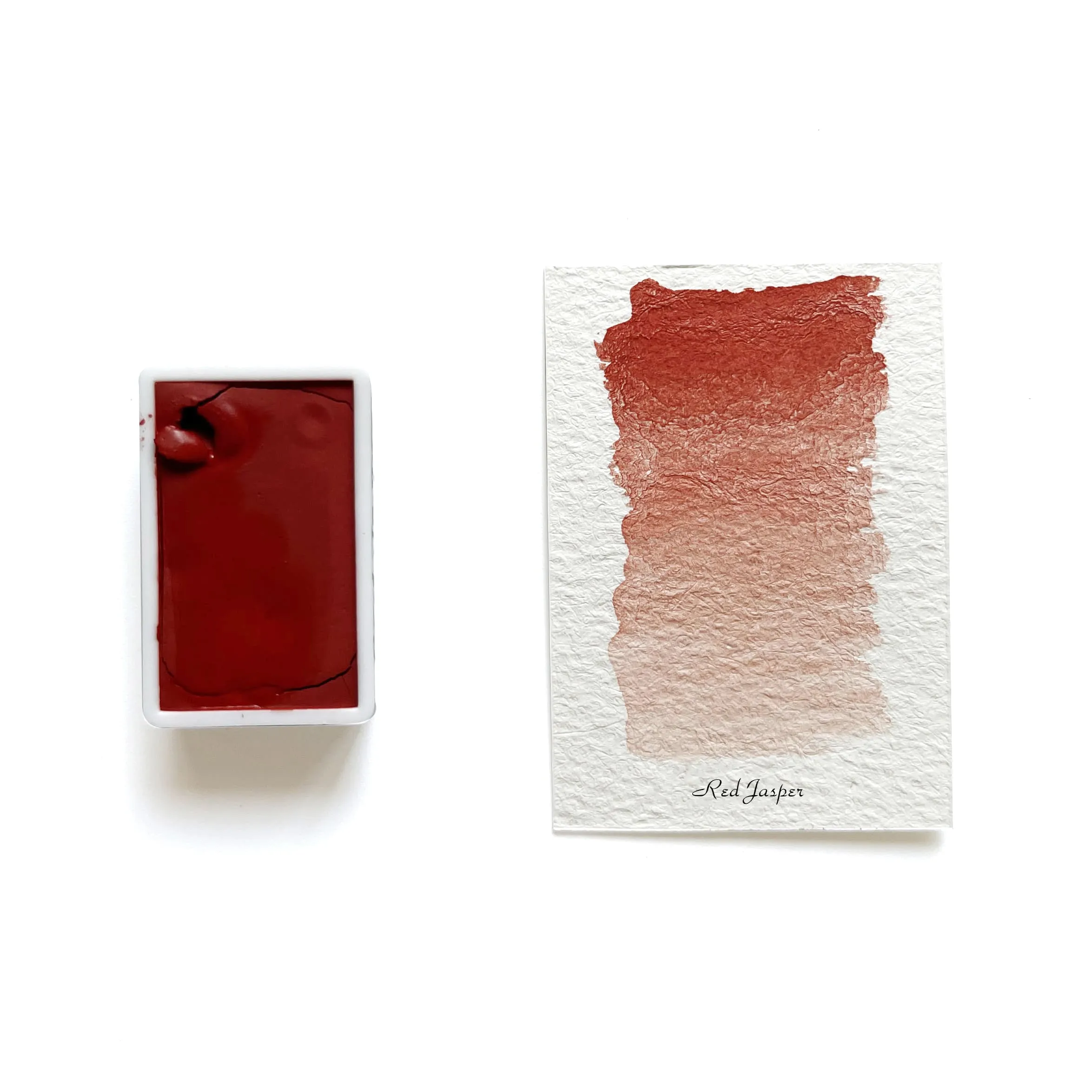 antislip Red Jasper (Mineral) - Artist Grade Handmade Honey Based Watercolor Paint Full Pan 3.2Ml