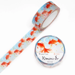 stackable expandable Red & White Gold Fish Washi Tape