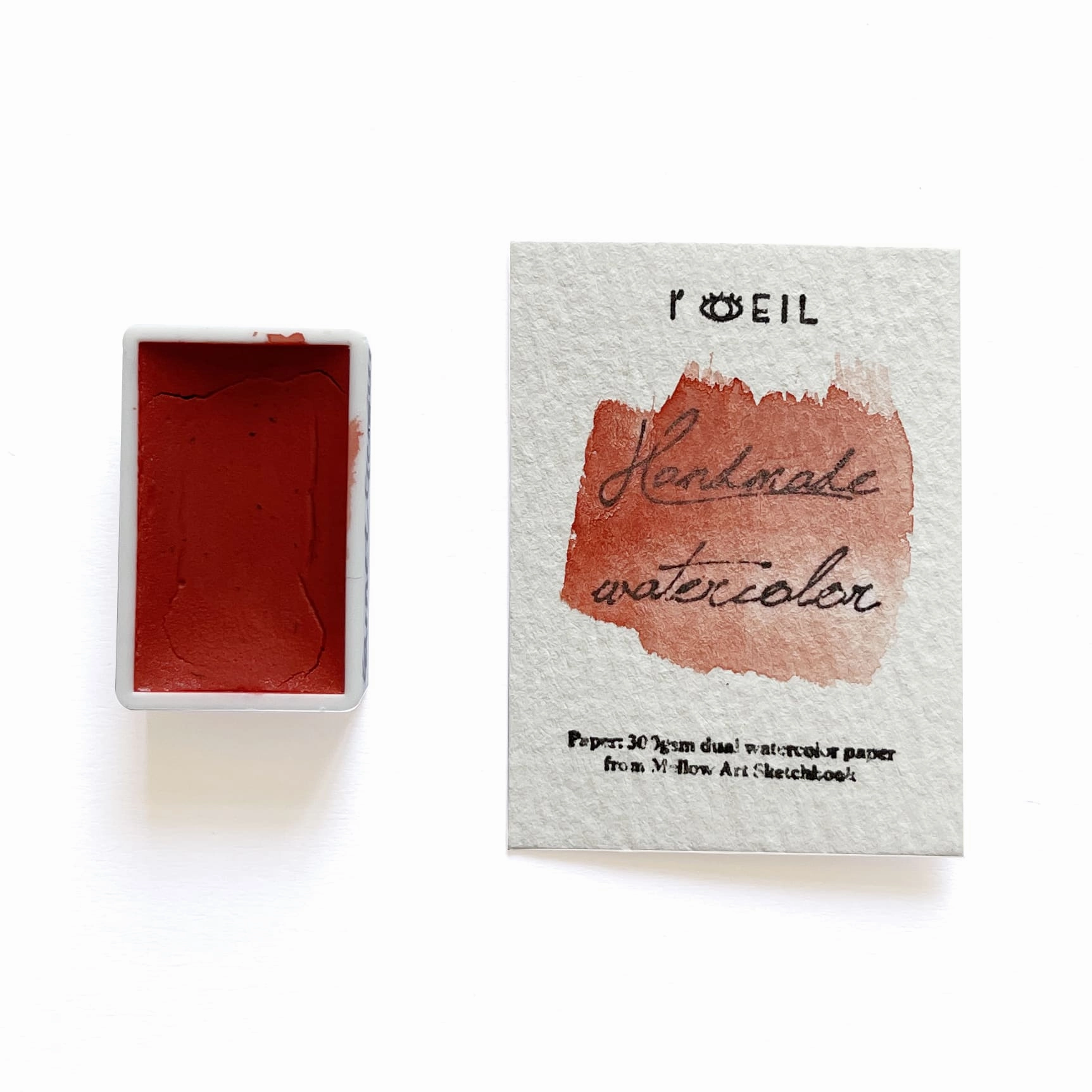 earthy Red Garnet (Mineral) - Artist Grade Handmade Honey Based Watercolor Paint Full Pan 3.2Ml