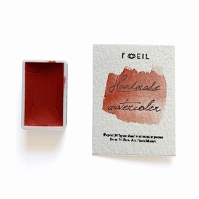earthy Red Garnet (Mineral) - Artist Grade Handmade Honey Based Watercolor Paint Full Pan 3.2Ml