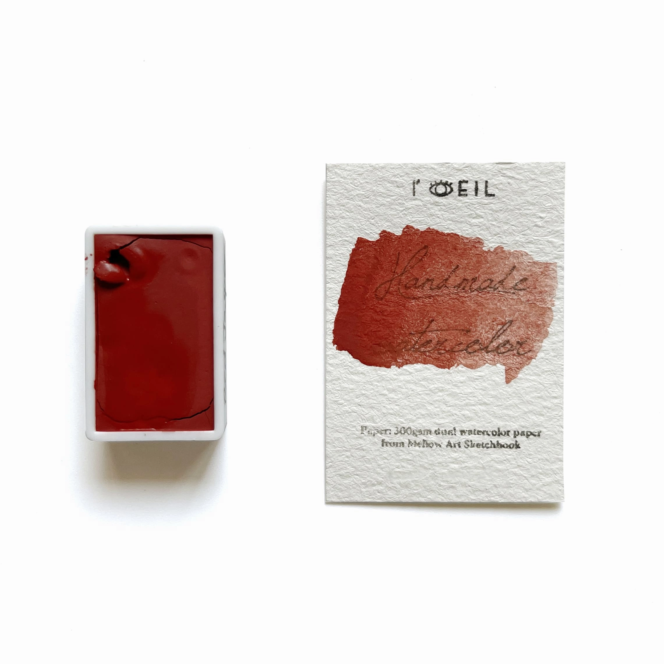 Red Jasper (Mineral) - Artist Grade Handmade Honey Based Watercolor Paint Full Pan 3.2Ml boxed