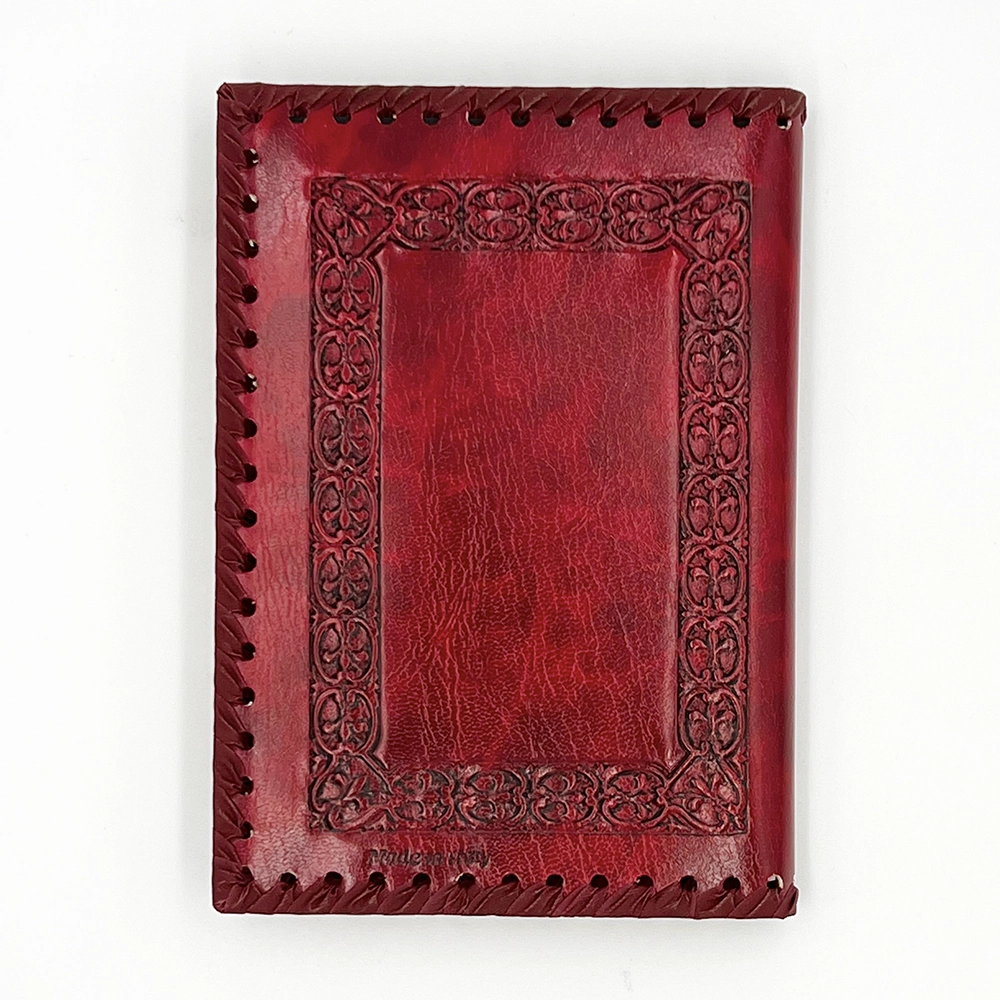Red Sacred Heart Refillable Leather Journal versatile