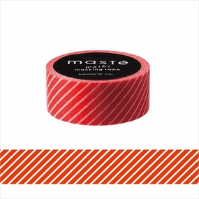Red Stripe Washi Tape Mast stackable