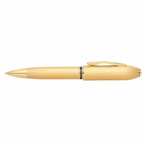 shiny round Cross Peerless 125 23K Heavy Gold Plate Ballpoint Pen