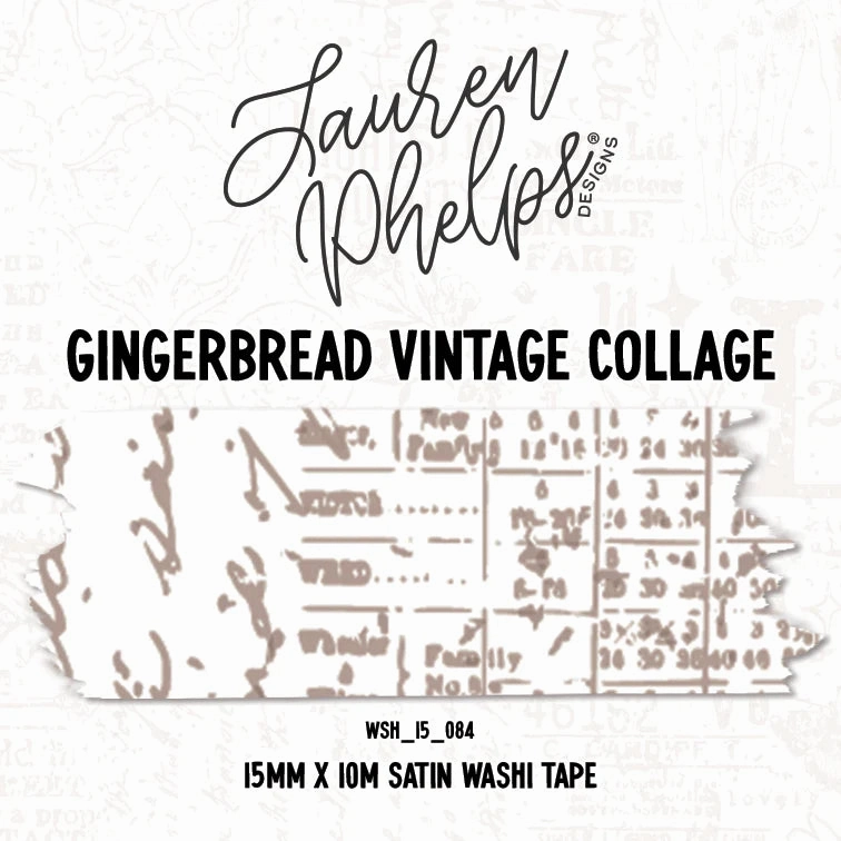 expandable leather Lpd Gingerbread Vintage Collage 15Mm Washi