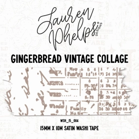 expandable leather Lpd Gingerbread Vintage Collage 15Mm Washi