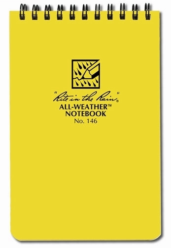Rite In The Rain Spiral Notebook- Yellow- 4X6 linen tall