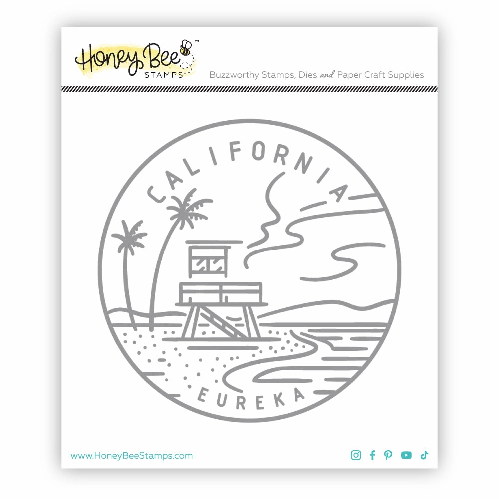 50 States Circles - 2X2 Stamp Set - California metallic